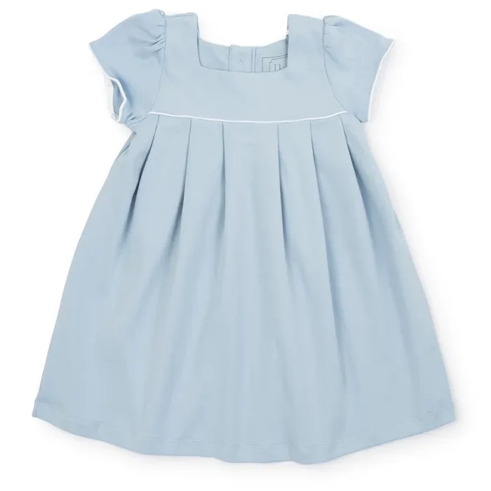 Lizzy Girls’ Woven Pima Cotton Dress – Light Blue