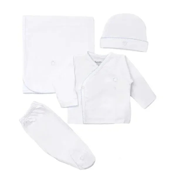 Logo Pima Cotton Set X4, White