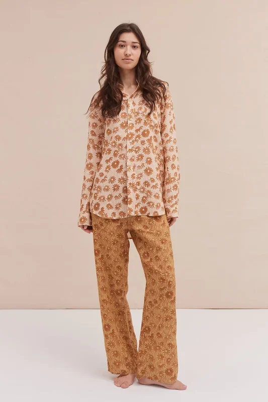Long Lounge Pant – Chamomile Gold/Brown