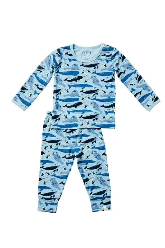 Long Sleeve Pajama Set – Ocean Animals