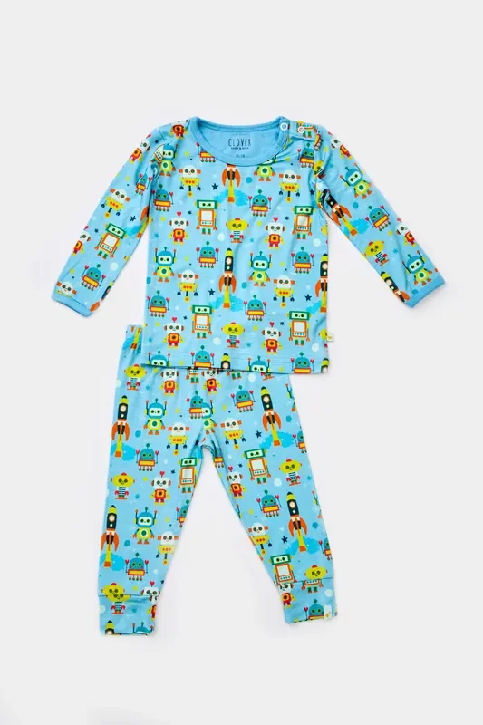 Long Sleeve Pajama Set – Robots