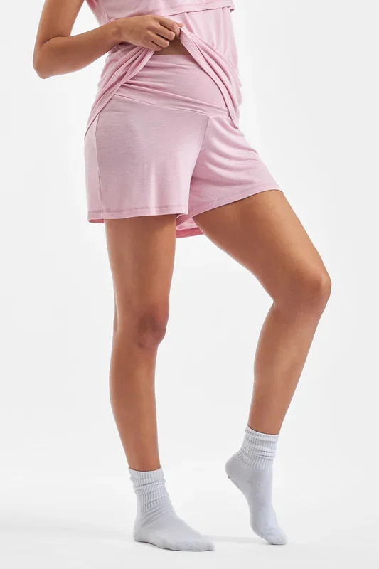 Lounge and pajama maternity shorts, pink