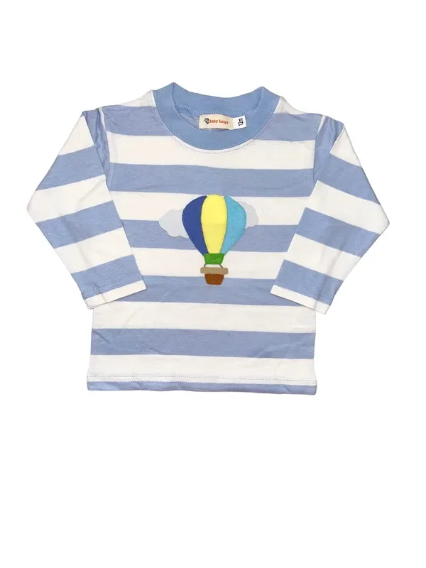 Luigi Kids Sky Blue Hot Air Balloon Long Sleeve Top