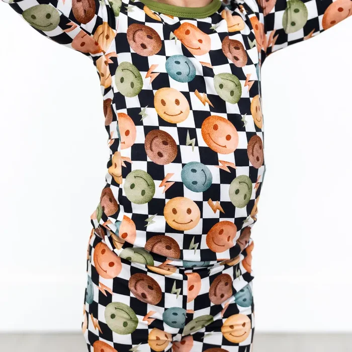 Luke Smiley Checks Bamboo 2-piece Long Sleeve Set