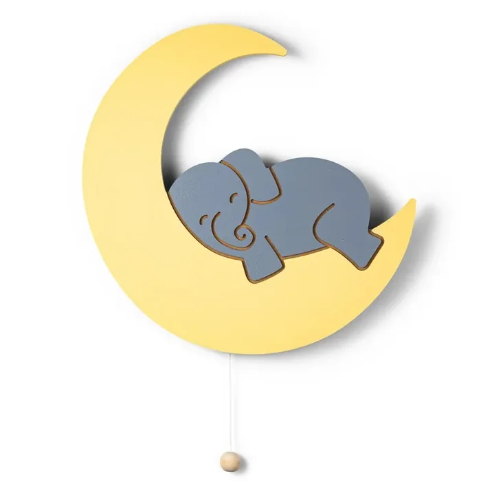 LumiDreams Wall Light – Kid’s Decor Nightlight Elephant on Moon