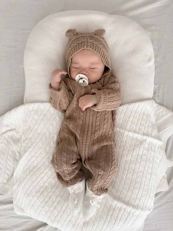 Luna + Luca Baby Bear Jumpsuit – Acorn