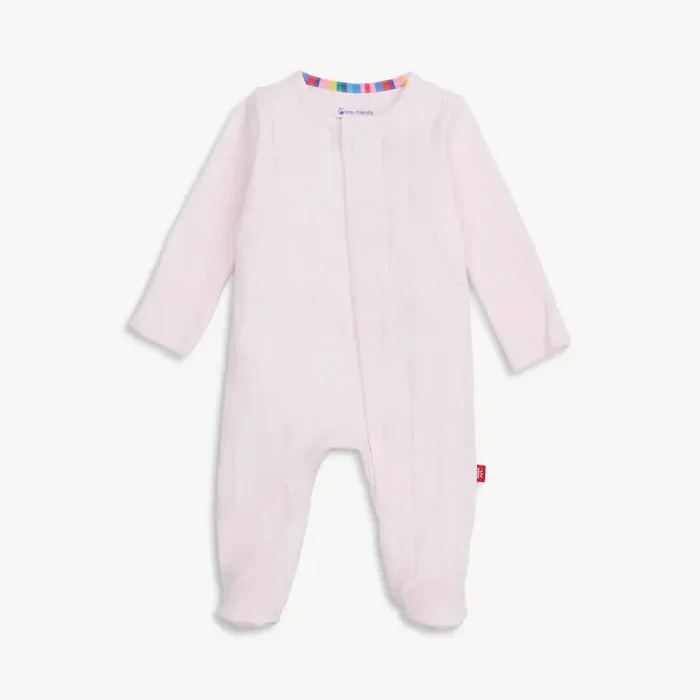 Magnetic Love Lines Footie | Pink