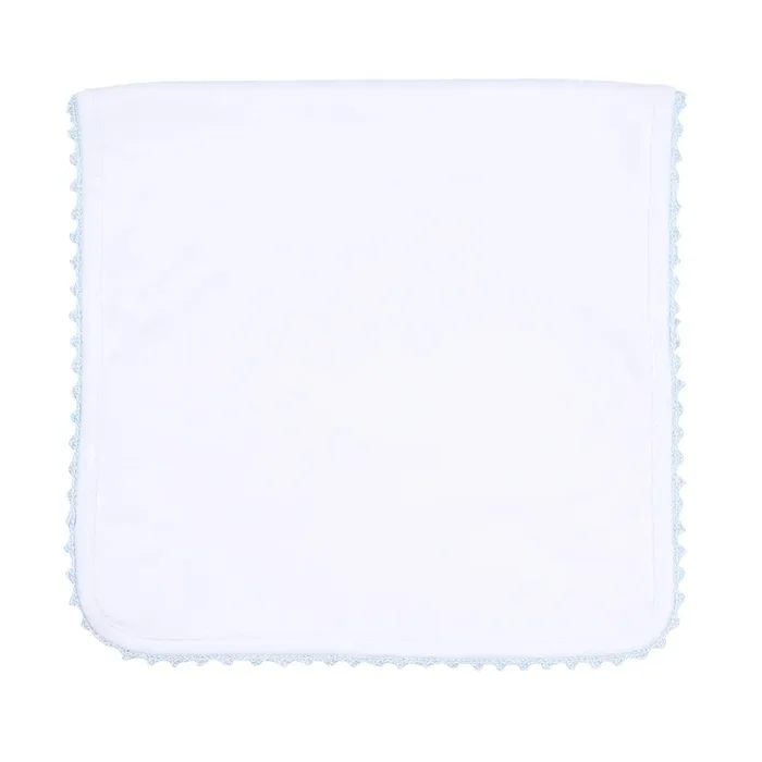 Magnolia Baby Baby Joy Crochet Trim Burp Cloth- Blue