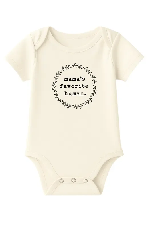 Mama’s Favorite Human Organic Cotton Baby Bodysuit Short Sleeve