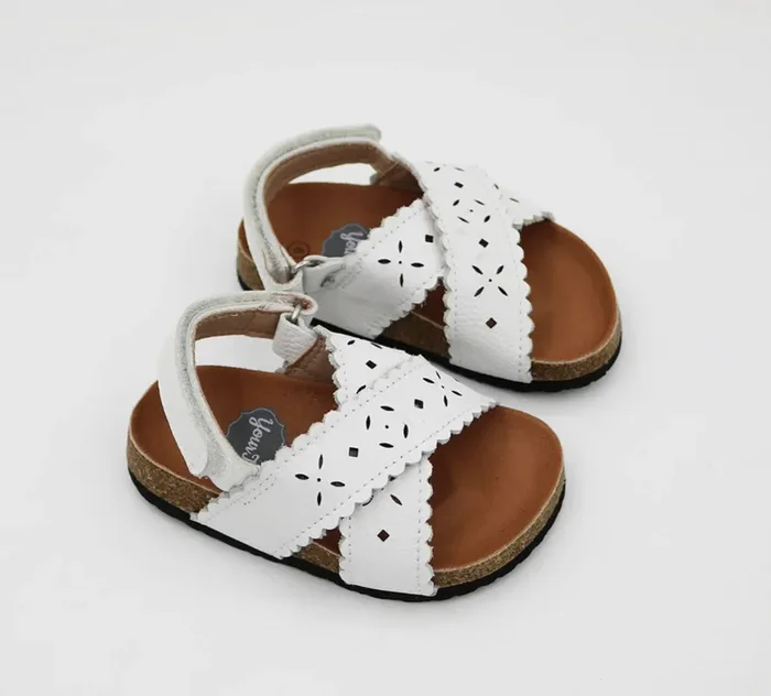 Manhattan Footbed Sandals – White