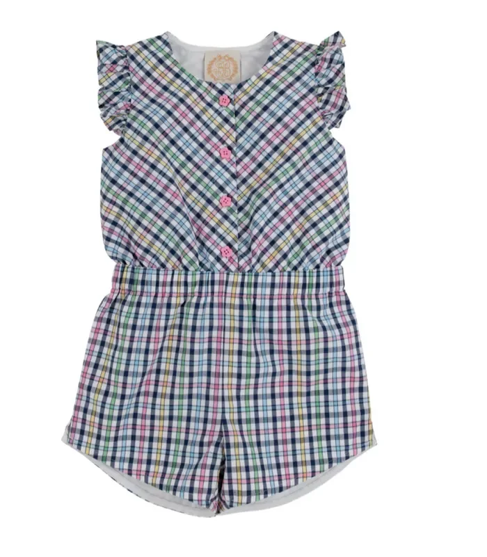 Marion Rose Romper | Pier Pointe Plaid