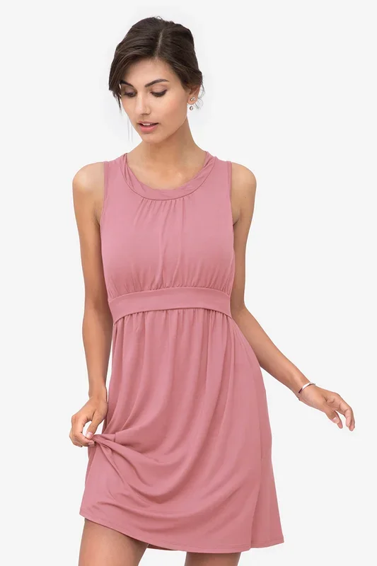 Maternity and nursing dress, rose