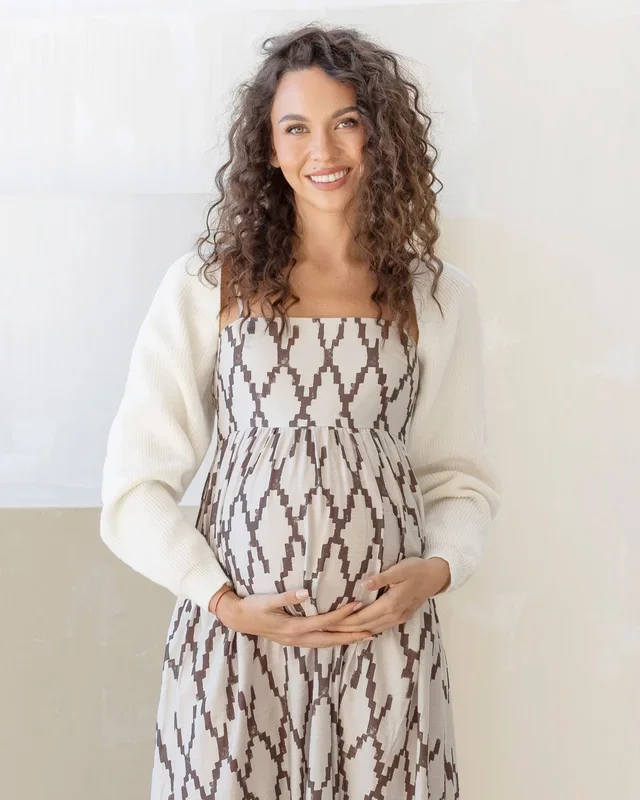 Maternity Bolero Knit Top In Vanilla Cream