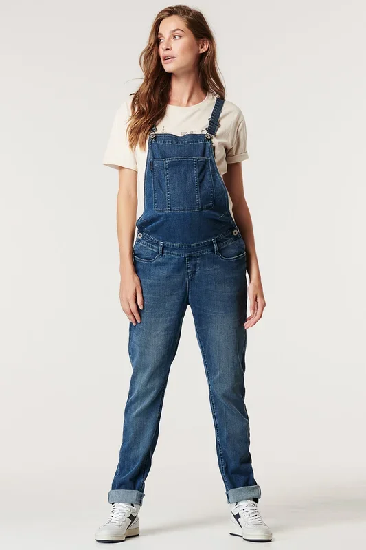 Maternity dungarees, blue denim