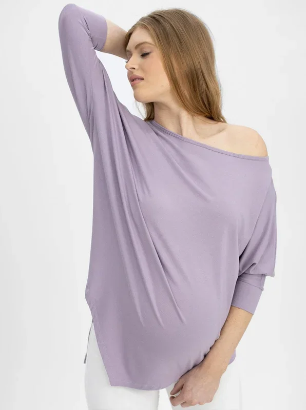Maternity Loose Fit Oversize Tee – Purple