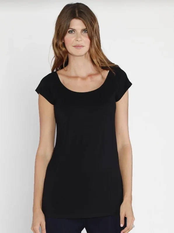 Maternity Stretch Solution Long Tunic Top – Black