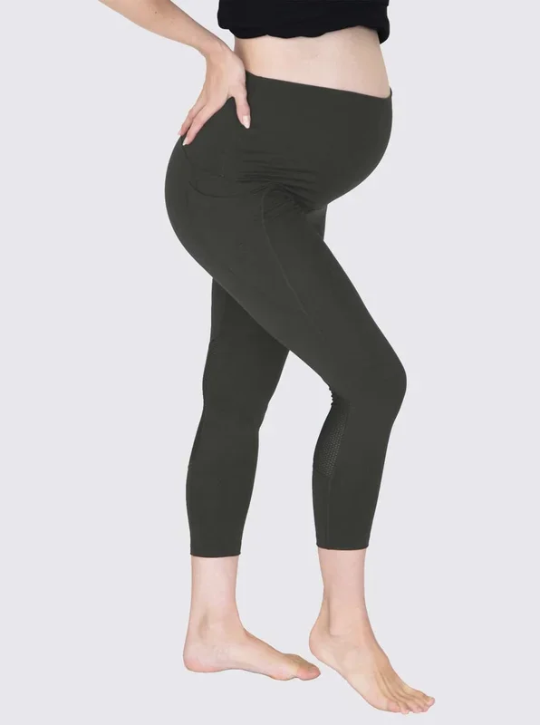 Maternity Workout 3/4 Length Legging – Khaki Green