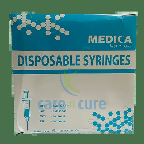Medica Syringe W/Needle 5ml 24g 100 Pieces