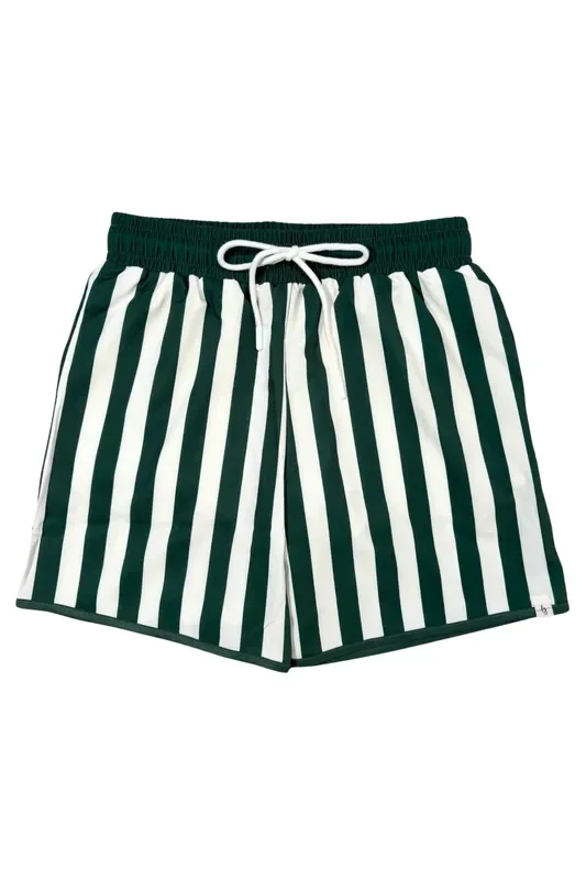 Men’s Green Stripe Swim Shorts