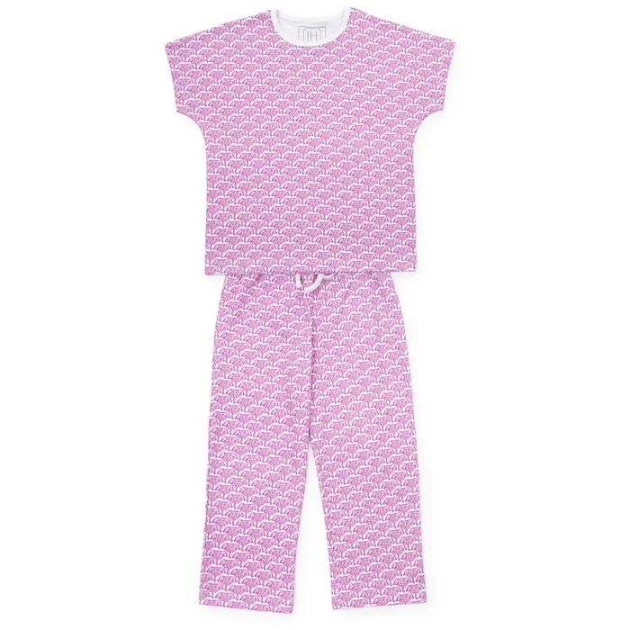 Merrick Girls’ Pant Set – African Elephants Pink