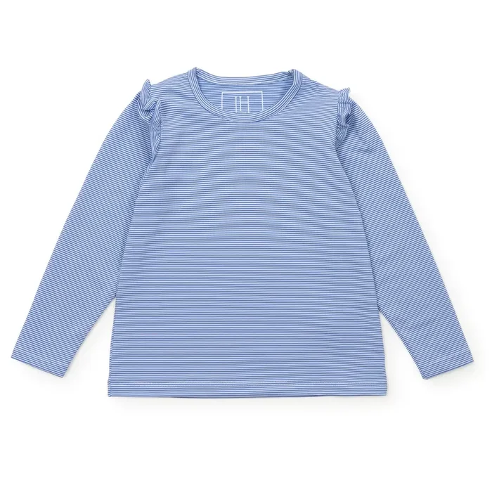 Mia Girls’ Longsleeve Performance Top By Lh Sport – Blue Stripes