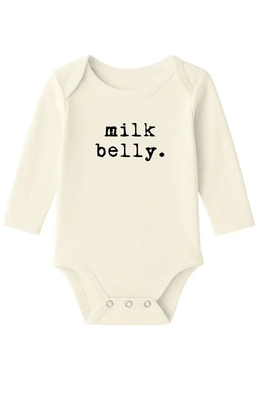 Milk Belly Organic Cotton Baby Bodysuit Long Sleeve