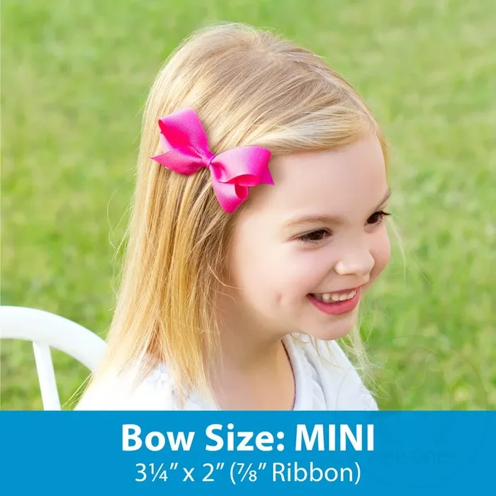 Mini King Classic Grosgrain Hair Bow (Plain Wrap)- Gold