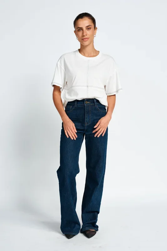 Miro Contrast Panel Tee – White / Black