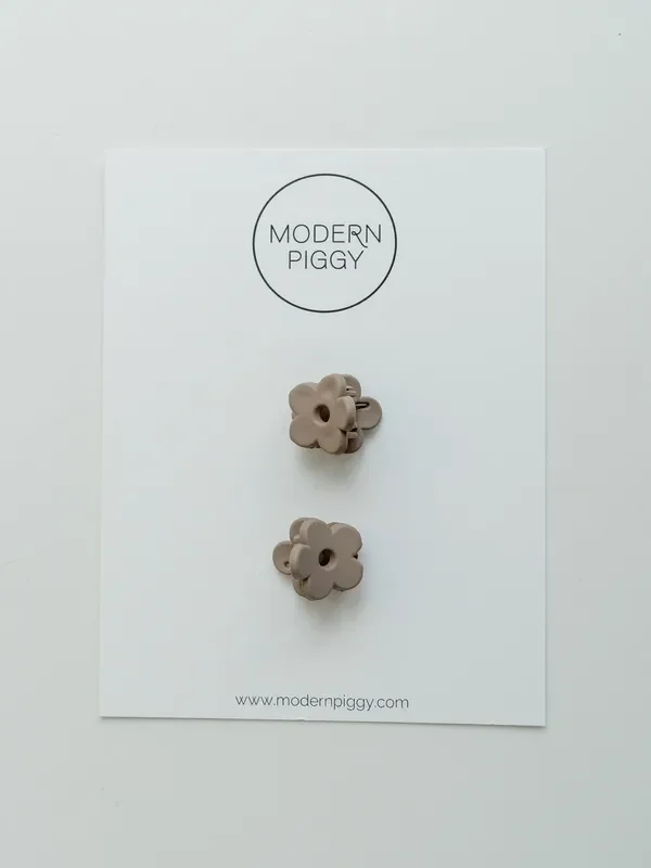 Mocha | Micro Bloom Claw Clip Set