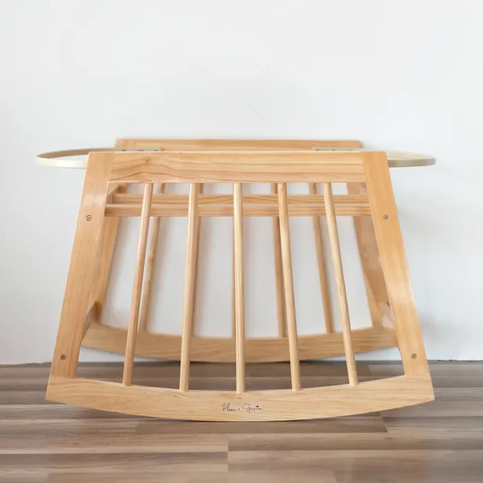 Modern Rocking Moses Bassinet Standwith Brakenatural