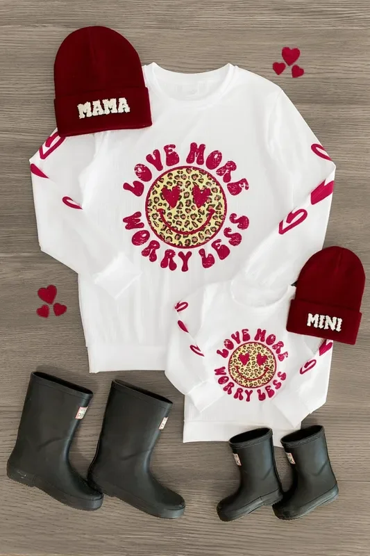 Mom & Me – “Love More Worry Less ” Smiley Heart Top
