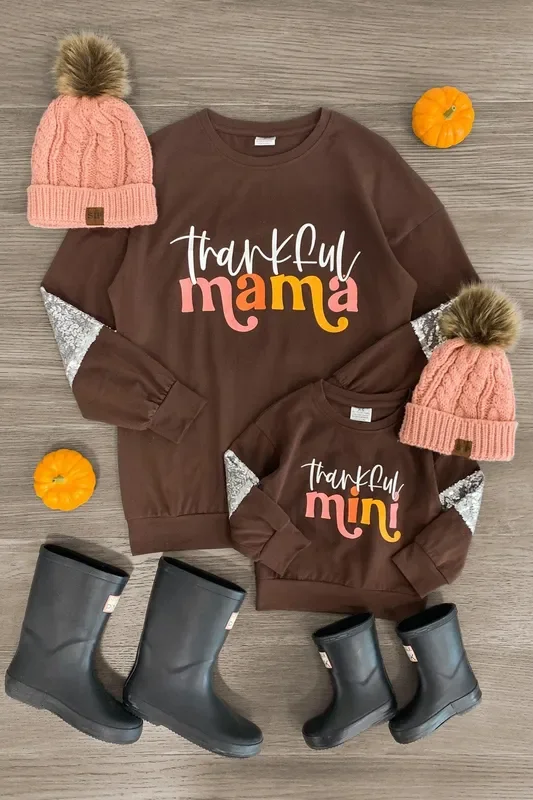 Mom & Me – “Thankful Mama & Mini ” Sequin Top