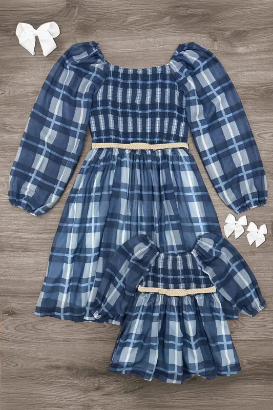 Mom & Me – Blue Plaid Dress