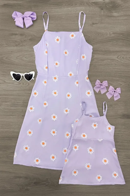 Mom & Me – Lavender Daisy Tank Dress