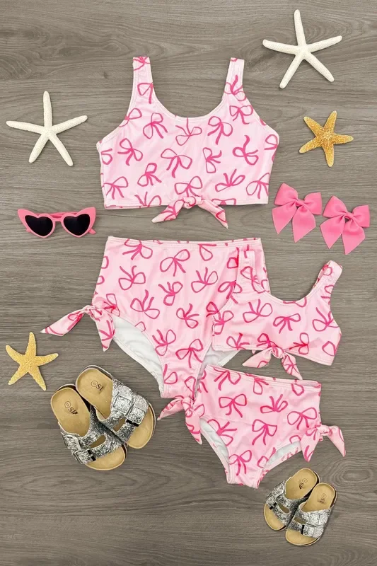Mom & Me – Pink Bow Bikini