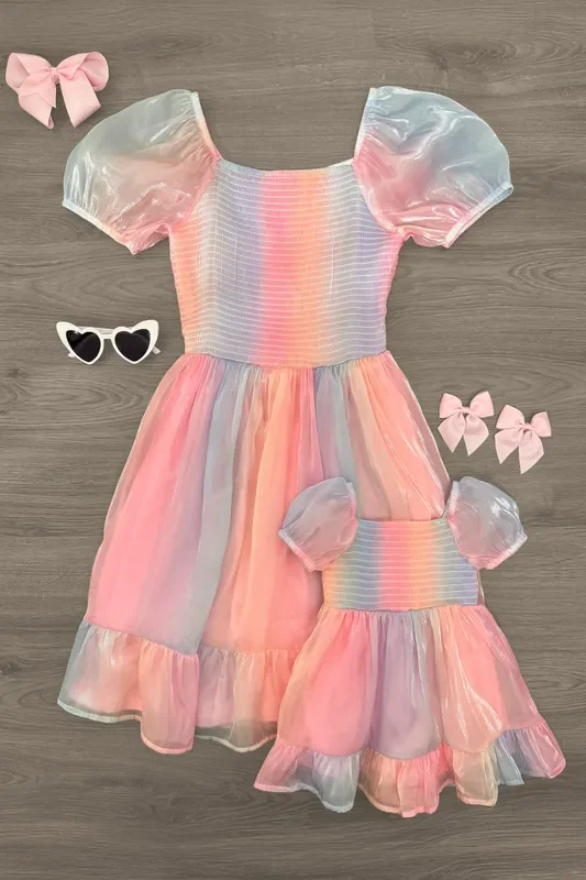 Mom & Me – Satin Pastel Dress