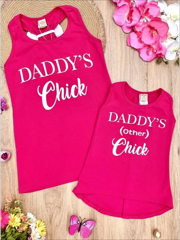 Mommy and Me Daddy’s Chick Racerback Tank Top