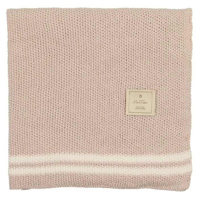 Mon Tresor Bebe Duo Stripe Heather Knit Blanket