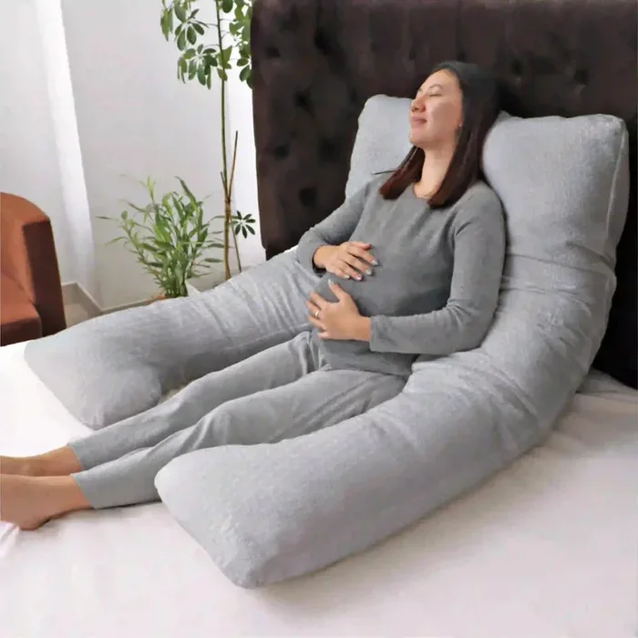 Moon – Bamboo Full Body Pregnancy Pillow U-Shaped (Grey)