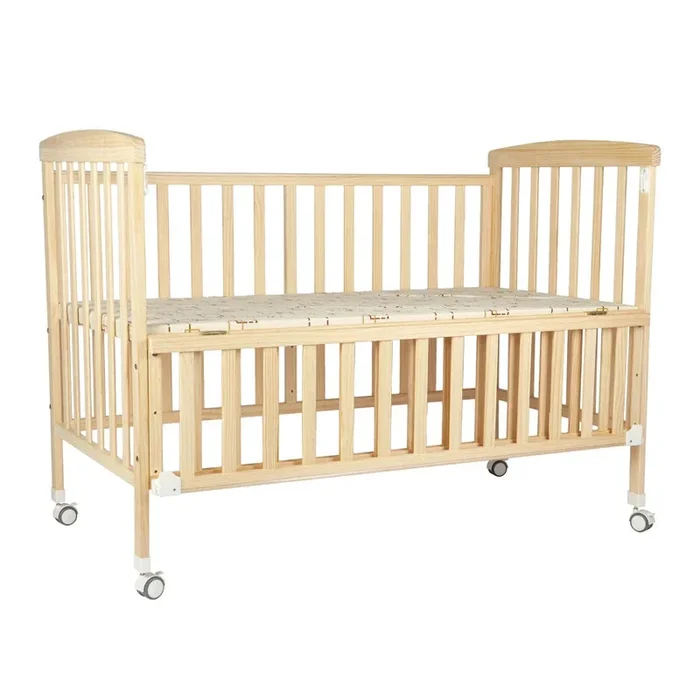 Moon – Wooden Portable Crib – 129 x 69 x 96 cm (Natural Wood)