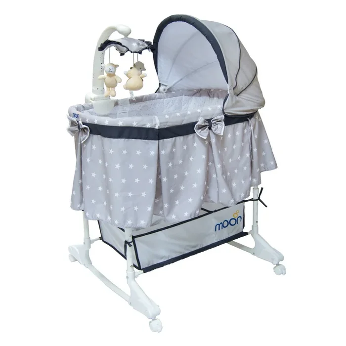 Moon Soffy – 4 In 1 Convertible Cradle (Grey Star)