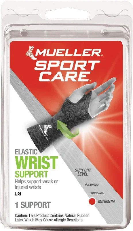 MUELLER ELASTIC WRIST SUPPORT BLACK LG