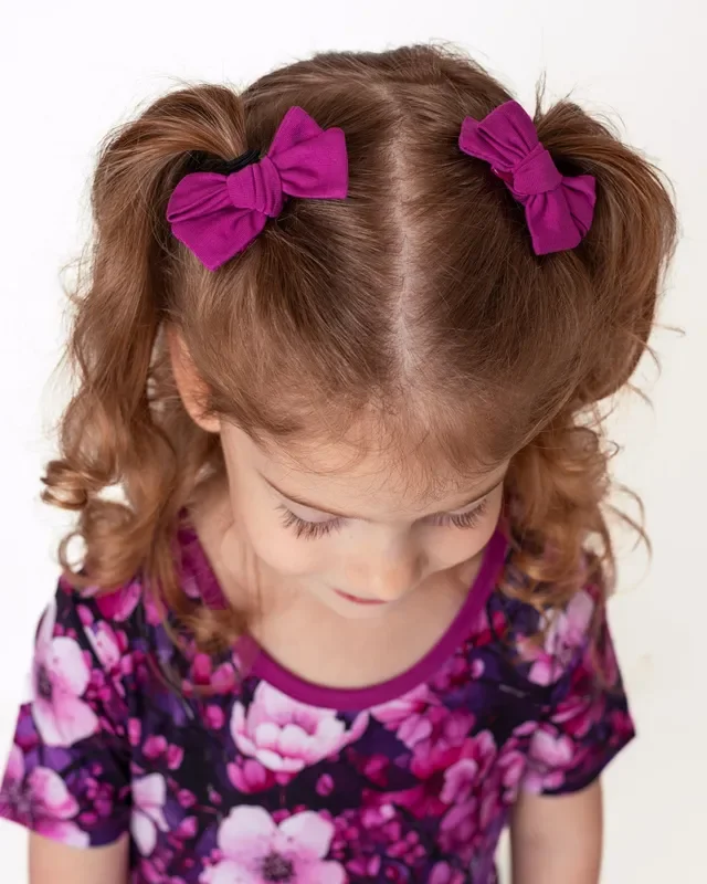 Mulberry | Baby Bamboo Clip On Bow Set