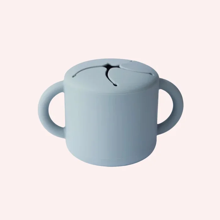 Mushie Silicone Snack Cup – Powder Blue