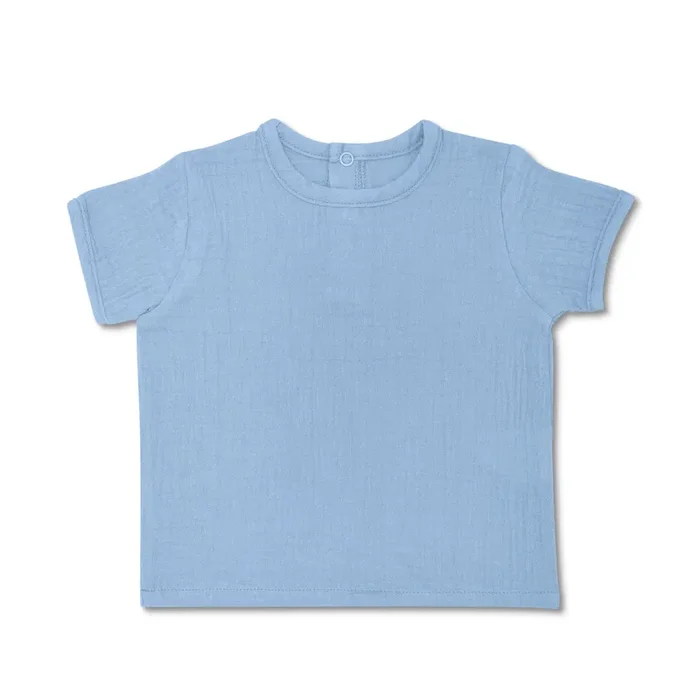 Muslin Short Sleeve Shirt – Blue