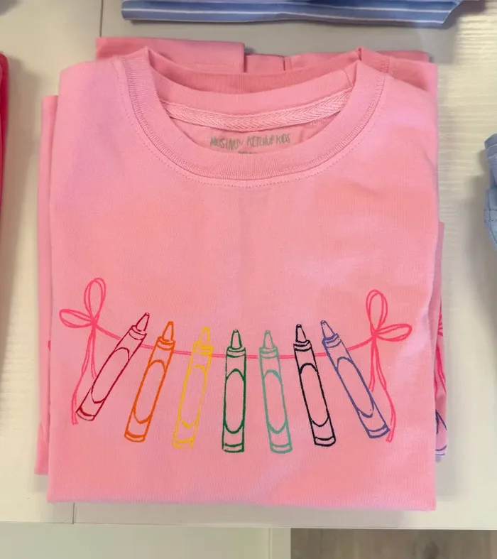 Mustard & Ketchup Kids Light Pink Crayon Tee