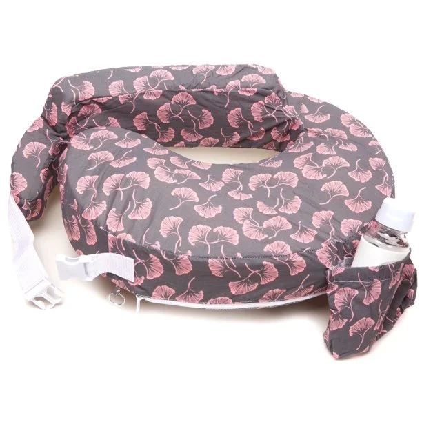 My Brest Friend Original Nursing Pillow in Flowing Fans Grey/Pink