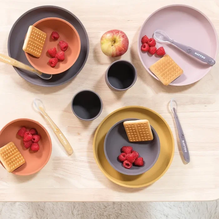Nattou Silicone Children Tableware Set Of 4 Pieces