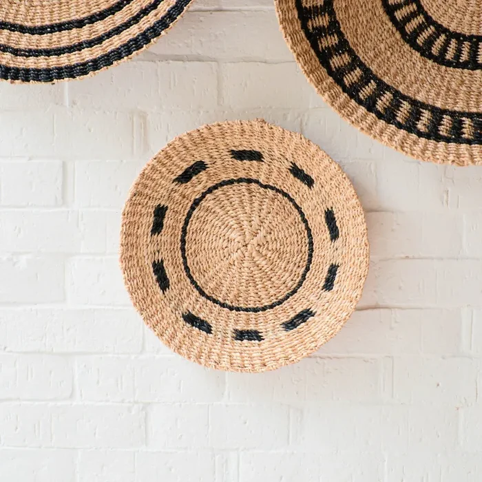 Natural + Black Wall Baskets, Small – Woven Wall Baskets | Likhâ