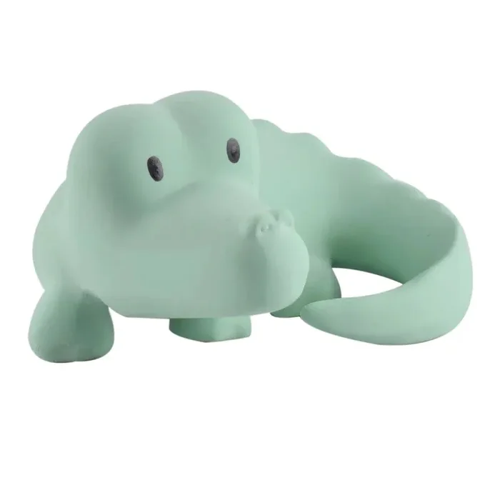 Natural Rubber Teether, Rattle and Bath Toy – Crocodile